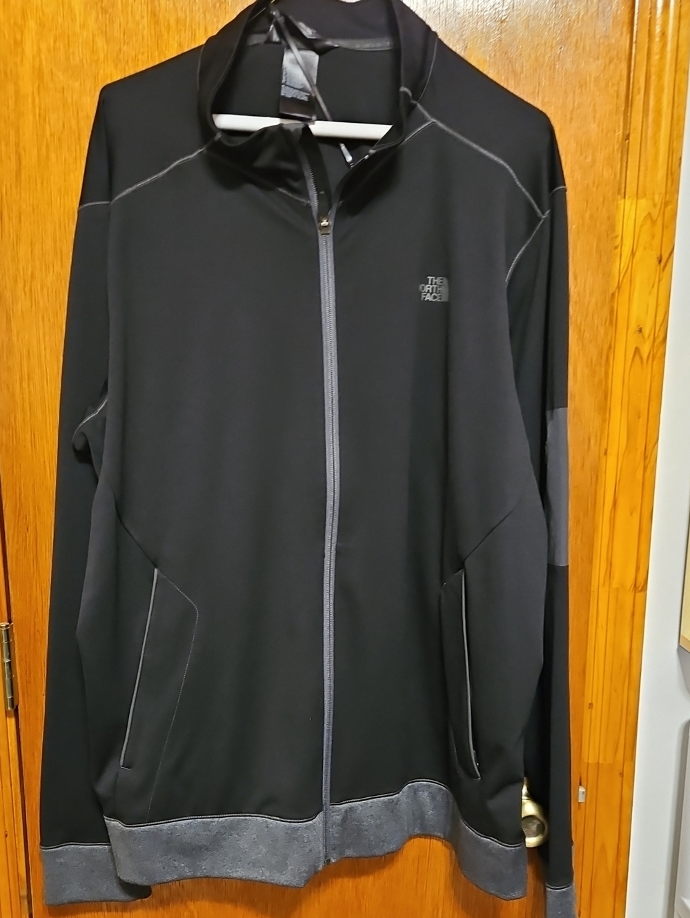 The North Face Men's Black Lightweight Zip Jacket with Gray Trim